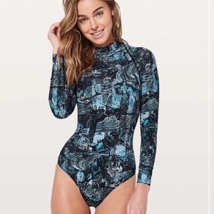 NWT Lululemon Will The Wave LS One Piece + Bag!